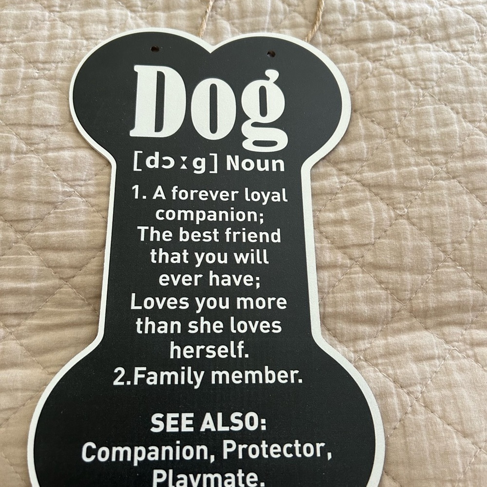 Bone Shaped Hanging Wood Sign.  DOG A Forever Loyal Companion / BRAND NEW - Picture 6 of 8